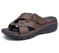 Skechers Sandalias fáciles de llevar para mujer - Sundown, Chocolate, 41 EU