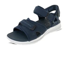 Skechers Sandalias Go Consistent Tributary para hombre, Tela sintética natural y negra, 44 EU