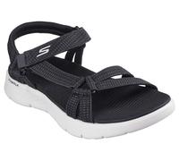 SKECHERS Sandalias GO Walk Flex para mujer - Illuminate Hands Free Slip-ins Fisherman, Negro/Blanco, 10