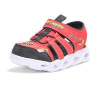 Skechers Sandalias niño HydroFlare Saurus motor machine numero 92 con luces en la suela y en los focos que se activan al caminar cangrejeras de la marca rojo y negro muy ligeras con cierre de