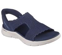 Skechers Sandalias Planas con Correa en T para Mujer, Marino, 36 EU