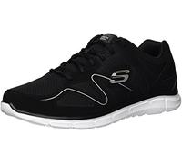 Skechers Satisfaction Flash Point, Zapatillas de Deporte Hombre, Black/White, 44 EU