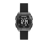 Skechers Sawtelle - Reloj digital de silicona negra para mujer, Negro -