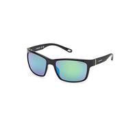 SKECHERS SE6117 Gafas de Sol para Hombre, Gafas de Sol Casual Ligeras, Lentes Rectangulares, Lentes Polarizadas Ahumadas, Negro Luminoso