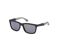 Skechers SE6221 Gafas de Sol para Hombre, Gafas de Sol Casual Ligeras, Lentes Rectangulares, Lentes Polarizadas Ahumadas, Negro Luminoso