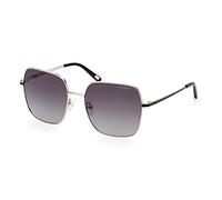 Skechers SE6266 Gafas de Sol Mujer, Gafas de Sol Casual Ligeras, Forma de Lente Cuadrada, Lentes Polarizadas Ahumadas, Oro
