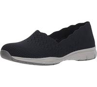 Skechers Seager-Stat, Zapatillas Mujer, Azul (Nvy Black Flat Knit), 36.5 EU