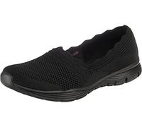Skechers SEAGER UMPIRE, Mocasines para Mujer, Black Flat Knit, 37 EU