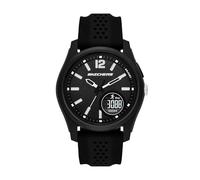 Skechers Sellas Reloj analógico digital de silicona negra para hombre (modelo: SR5268)