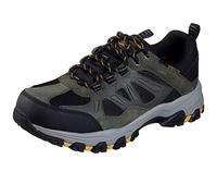Skechers SELMEN ENAGO, Mocasín para Hombre, Olive Black Leather W/ Mesh, 45 EU
