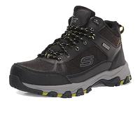 Skechers SELMEN MELANO, Botas para senderismo para Hombre, Black Leather W/ Synthetic & Mesh, 43 EU
