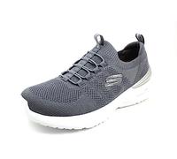 Skechers Skech-Air Dynamight Steps - Tenis Deportivos para Mujer, Tejido de Color carbón y Ribete Plateado, 38 EU