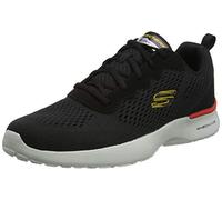 Skechers Skech-Air Dynamight Tuned Up, Zapatillas de Deporte Hombre, Black Engineered Mesh PU Gray Trim, 42.5 EU