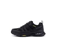 Skechers Skech-Air Envoy Bulldozer, Zapatillas de Deporte Hombre, Negro (Black Leather PU Mesh Black Trim), 43 EU