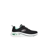 Skechers, Skech-Air Meta AIRED out Mujer, Malla Negra con Ribete de Lavanda Aguamarina, 41 EU