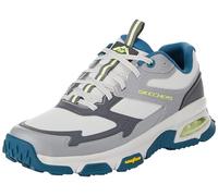 Skechers Skech-Air Sleek Envoy, Zapatillas Hombre, Piel sintética Gris con Ribete Aguamarina, 39.5 EU
