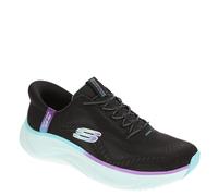 Skechers Skech Cloud Perfectly Plush- Tenis para Mujer, Malla sintética Negra con Ribete múltiple, 38.5 EU