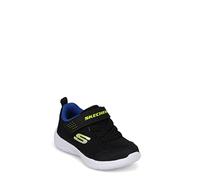 Skechers SKECH-STEPZ 2.0 MINI WANDERER, Zapatillas para Niños, Black Textile/ Synthetic/ Blue & Lime Trim, 28 EU