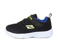 Skechers SKECH-STEPZ 2.0 MINI WANDERER, Zapatillas para Niños, Black Textile/ Synthetic/ Blue & Lime Trim, 28 EU