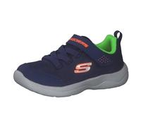Skechers SKECH-STEPZ 2.0 MINI WANDERER, Zapatillas para Niños, Navy Textile/ Synthetic/ Lime & Orange Trim, 27 EU