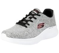 Skechers Skech-Lite Pro Faregrove, Zapatillas Hombre, Tejido Circular Gris sintético con Ribete Rojo, 43 EU