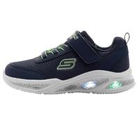 Skechers Skechers Meteor-Lights, Zapatos Deportivos Niños, Navy Textile / Synthetic / Lime Trim, 22 EU