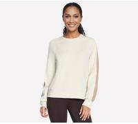 Skechers Skechluxe Elevate Blocked Crewneck en Off White/Mauve, talla 3XL