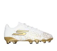Skechers SKX_ 1.5 Jr Td FG en Blanco/Negro/Oro, talla 28.5