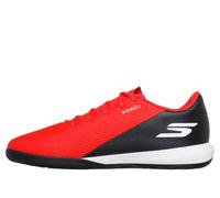 Skechers SKX_2 Academy IC - Tenis de fútbol para Hombre, Ligeros, con Tacos de Rendimiento, Color Rojo sintético/Borde Negro, Talla 9.5 de Reino Unido