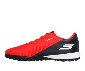 Skechers SKX_2 Academy TF - Tenis de fútbol para Hombre, Ligeros, Control preciso, Color Rojo sintético/Borde Negro, Talla 9 de Reino Unido