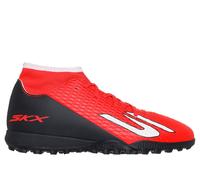 Skechers SKX_2 Jr High Youth TF - Zapatos de fútbol con Tacos de fútbol, Color Rojo sintético/Ribete Negro, Talla 1.5 UK Niño