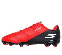 Skechers SKX_2 Jr Youth MG - Tacos de fútbol Ligeros y Transpirables con Zapato de Control preciso de la Pelota, Color Rojo sintético/Ribete Negro, Talla 1 UK Niño