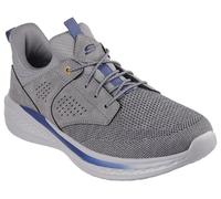 Skechers Slade-Breyer 210892 - Tenis de malla elástica de punto para hombre, con un cuarto de jaula, sin cordones, Gris, 41 EU