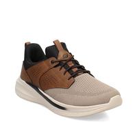 Skechers Slade-Breyer 210892 - Tenis de malla elástica de punto para hombre, con un cuarto de jaula, sin cordones, Marrón/Marrón (Tan), 43 EU