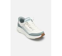 Skechers Contour Foam Natural EaseSneaker para Mujer, Malla blanquecina con Ribete de Cuero Duraleather, 37 EU