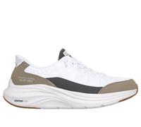 Skechers Contour Foam Cozy Fit, Zapatillas Hombre, White Mesh/Duraleather/Taupe Trim, 48.5 EU