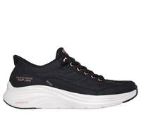Skechers Tenis Contour Foam Golden Hour, para Mujer, Cuero Duraleather de Malla Negra con Ribete en Oro Rosa, 36 EU