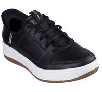 Skechers Slip-ins Manos Libres Sport Court 92 Distown, Zapatillas Hombre, Piel Negra con Ribete Natural, 44 EU