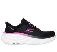 Skechers Mujer Max Cushioning Endeavour Cardova Slip-In ENTRENADOR, Black Textile/Pink Trim, 35 EU