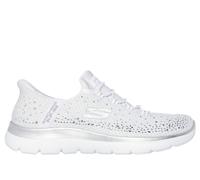 Skechers Slip-ins: Summits - Brilliant Shine en Blanco/Plata, talla 36.5, Vegan