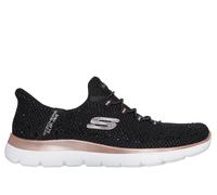 Skechers Slip-ins: Summits - Brilliant Shine en Negro/Oro Rosa, talla 36.5, Vegan
