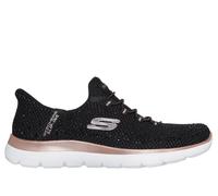 Skechers Slip-ins: Summits - Brilliant Shine en Negro/Oro Rosa, talla 38, Vegan