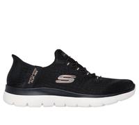 Skechers Slip-ins: Summits - Classy Night en Negro/Oro Rosa, talla 36, Vegan