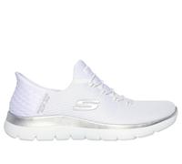Skechers Slip-ins: Summits - Diamond Dream en Blanco/Plata, talla 39.5, Vegan