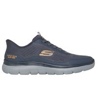 Skechers Hombre Summits Leyter Zapatillas Deportivas, Gray Mesh Orange PU, 45.5 EU