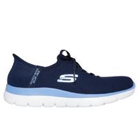 Skechers Mujer Summits New Daily Slip-In ENTRENADOR, Navy Knit/Blue Trim, 36 EU