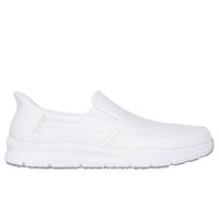 Skechers Nampa Broxtin, Zapatos de Servicio médico Hombre, White Leather/Synthetic, 47.5 EU