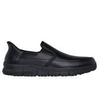 Skechers Nampa Broxtin, Zapatos de Servicio médico Hombre, Black Leather/Synthetic, 45.5 EU