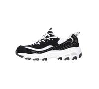 Skechers D'Lites Biggest Fan Regular, Zapatillas, Mujer, Black Trubuck/White Mesh/ Silver Trim, 37