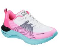 Skechers Snoop Ace Cyber Walker, Zapatillas Mujer, White, Black and Pink Mesh/Hot Melt/Blue TR, 37 EU